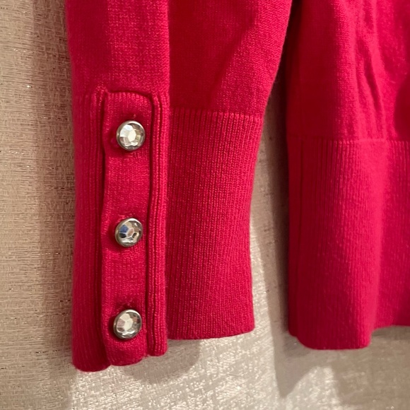 Express Pink Button Up Sweater Cardigan Top, Jewel Buttons, Size Medium - Picture 10 of 16